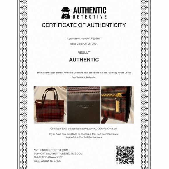 VTG Rare Burberry Brown House Check Top Handle Structured Bag Authentic w/ COA - Picture 16 of 16